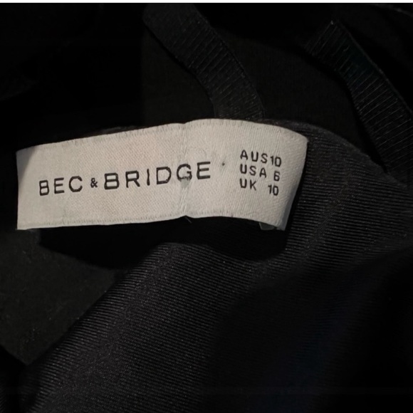 Bec & Bridge Georgia Black ladder mini dress size 6 - Picture 6 of 11